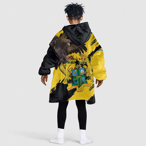 Afro Ghana Kid Wearable Blanket Hoodie Eagle With Coat Of Arms