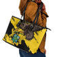 Afro Ghana Leather Tote Bag Eagle With Coat Of Arms
