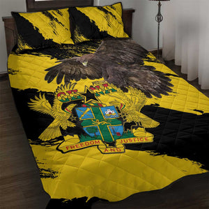Afro Ghana Quilt Bed Set Eagle With Coat Of Arms
