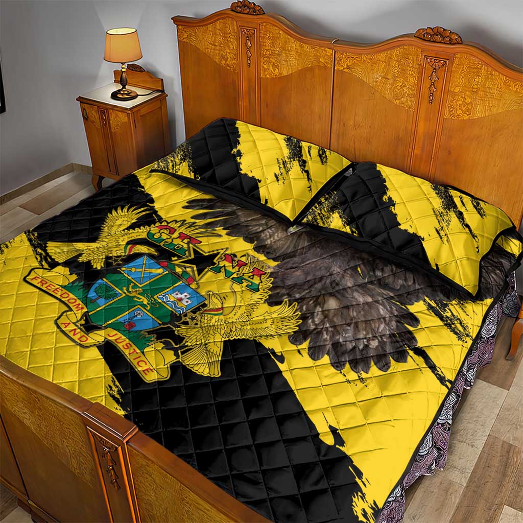 Afro Ghana Quilt Bed Set Eagle With Coat Of Arms