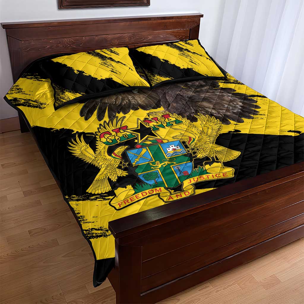 Afro Ghana Quilt Bed Set Eagle With Coat Of Arms