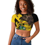 Afro Ghana Raglan Cropped T shirt Eagle With Coat Of Arms