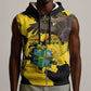 Afro Ghana Sleeveless Zip Hoodie Eagle With Coat Of Arms - African Pride