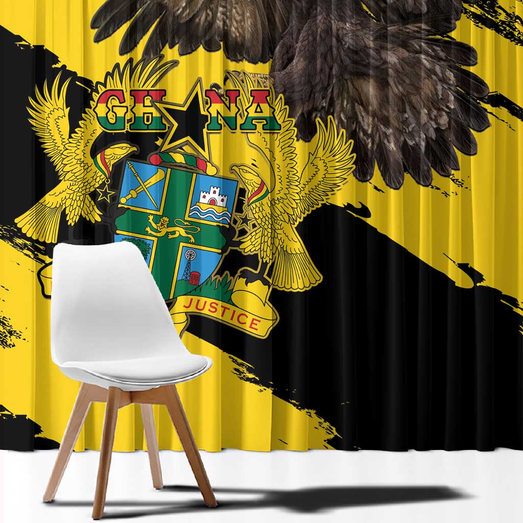 Afro Ghana Window Curtain Eagle With Coat Of Arms
