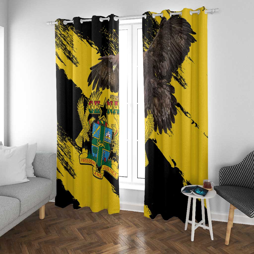 Afro Ghana Window Curtain Eagle With Coat Of Arms