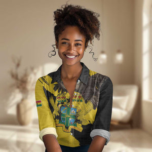 Afro Ghana Women Casual Shirt Eagle With Coat Of Arms LT15
