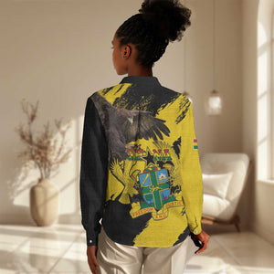Afro Ghana Women Casual Shirt Eagle With Coat Of Arms LT15