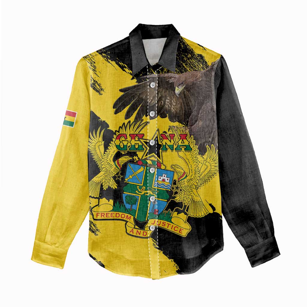 Afro Ghana Women Casual Shirt Eagle With Coat Of Arms LT15