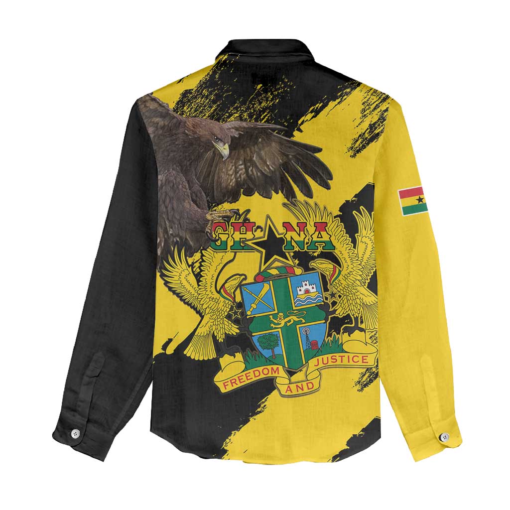 Afro Ghana Women Casual Shirt Eagle With Coat Of Arms LT15