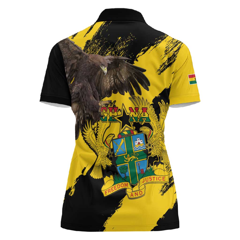 Afro Ghana Women Polo Shirt Eagle With Coat Of Arms