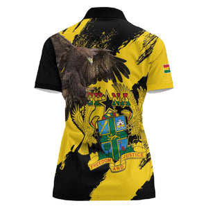 Afro Ghana Women Polo Shirt Eagle With Coat Of Arms