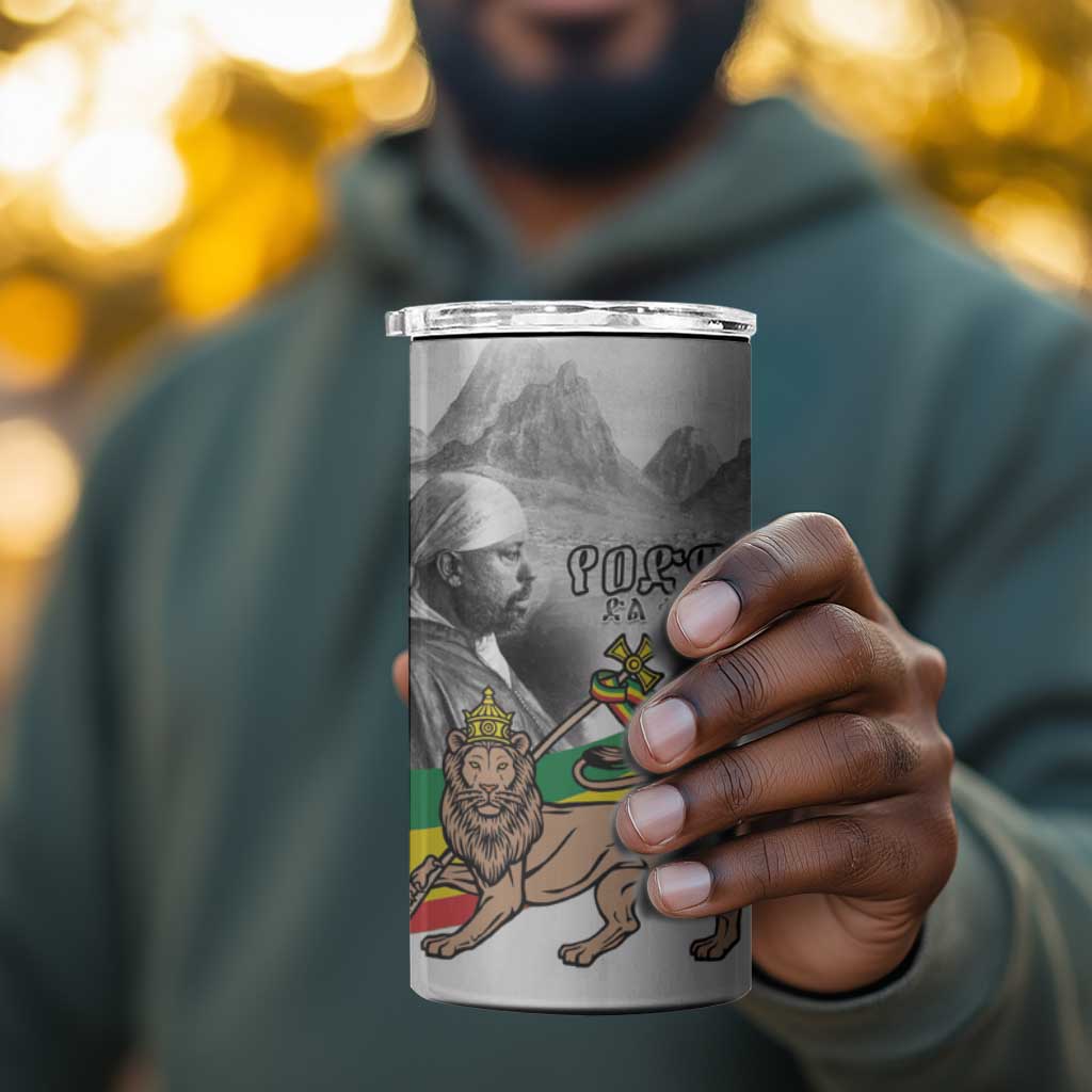 African Victory Menelik II 4 in 1 Can Cooler Tumbler Battle Of Adwa