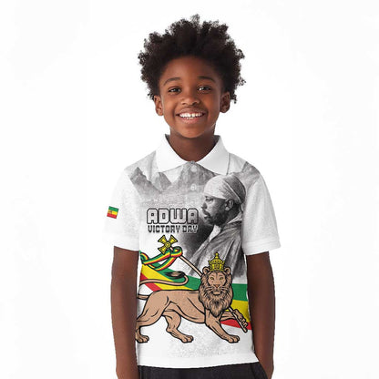 African Victory Menelik II Kid Polo Shirt Battle Of Adwa