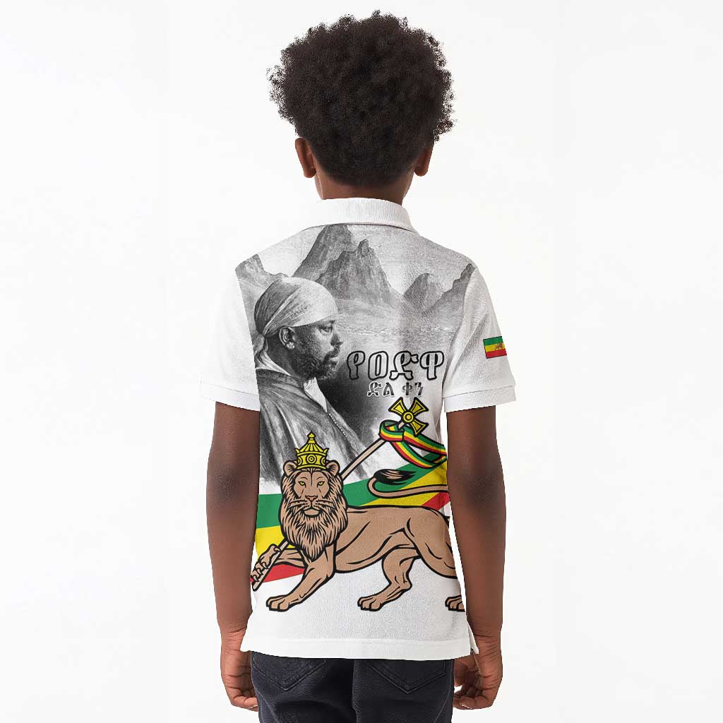 African Victory Menelik II Kid Polo Shirt Battle Of Adwa