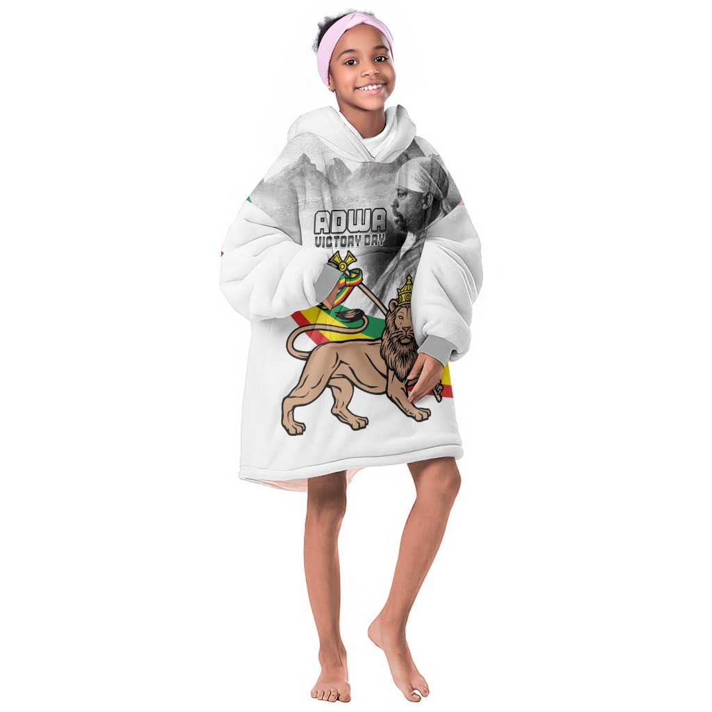 African Victory Menelik II Kid Wearable Blanket Hoodie Battle Of Adwa