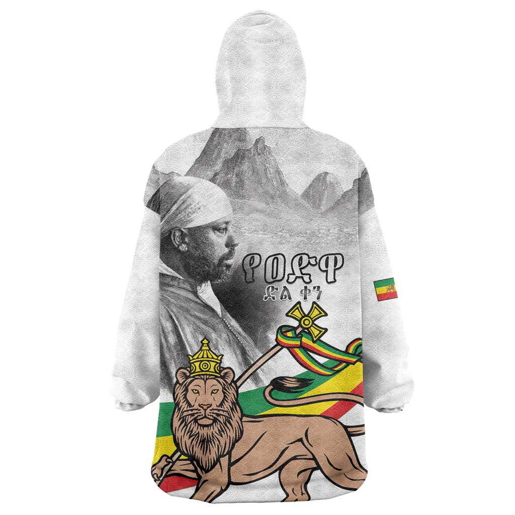 African Victory Menelik II Kid Wearable Blanket Hoodie Battle Of Adwa
