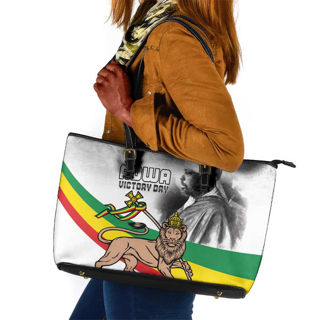 African Victory Menelik II Leather Tote Bag Battle Of Adwa