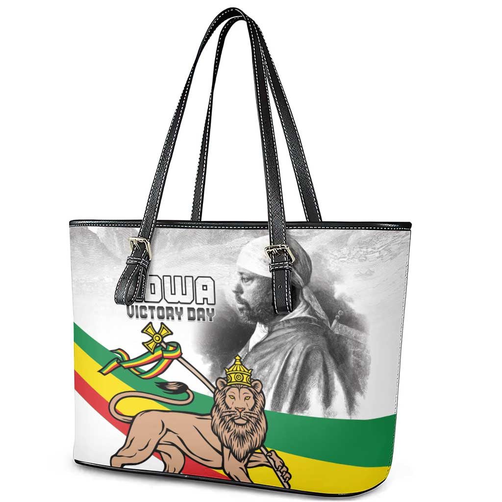 African Victory Menelik II Leather Tote Bag Battle Of Adwa