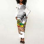 African Victory Menelik II Long Sleeve Bodycon Dress Battle Of Adwa LT15