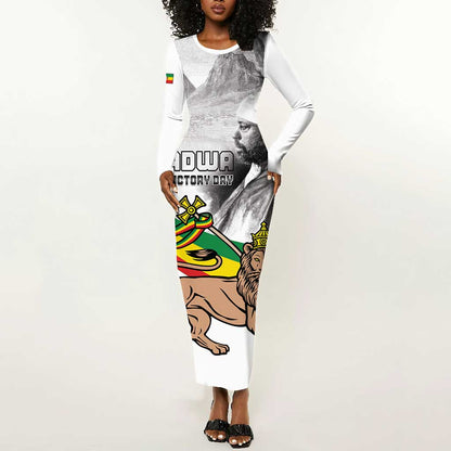 African Victory Menelik II Long Sleeve Bodycon Dress Battle Of Adwa LT15