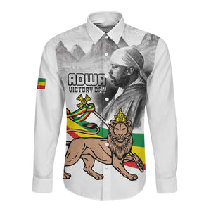 African Victory Menelik II Long Sleeve Button Shirt Battle Of Adwa