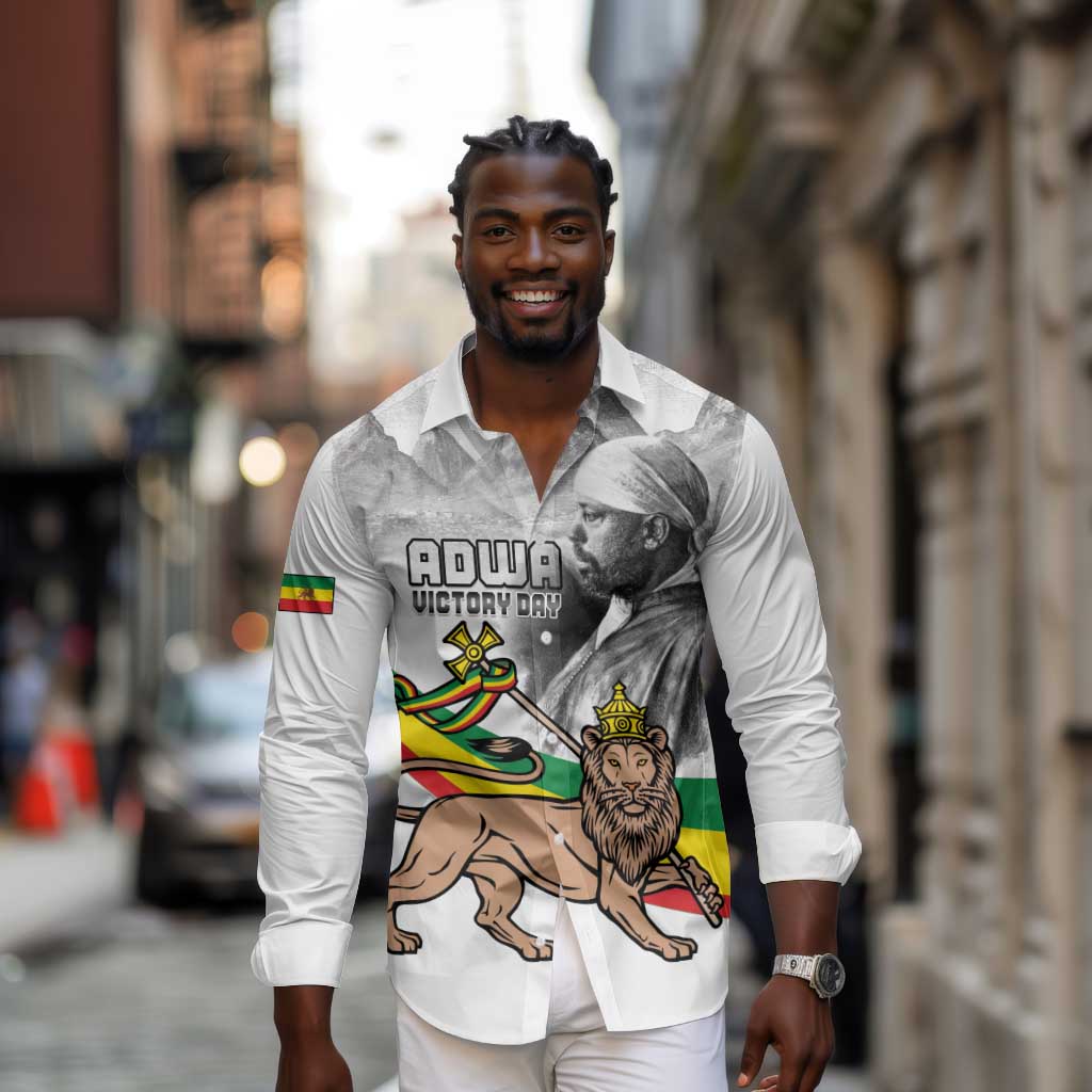 African Victory Menelik II Long Sleeve Button Shirt Battle Of Adwa