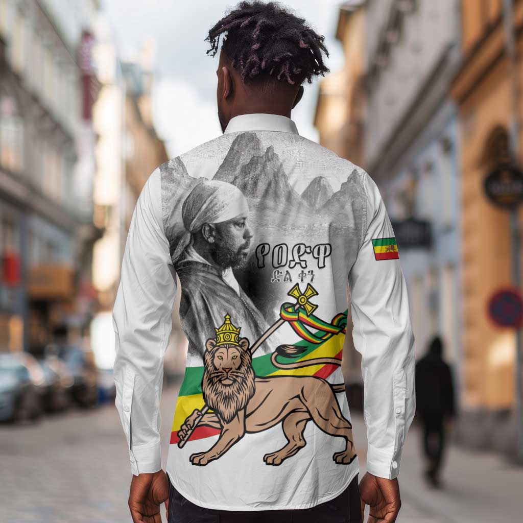 African Victory Menelik II Long Sleeve Button Shirt Battle Of Adwa