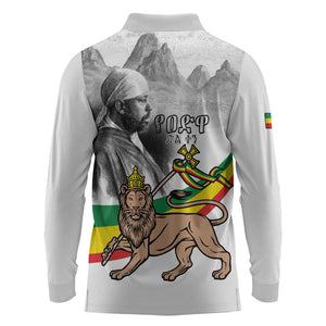 African Victory Menelik II Long Sleeve Polo Shirt Battle Of Adwa