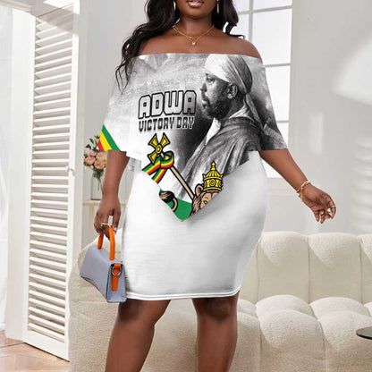 African Victory Menelik II Off Shoulder Short Dress Battle Of Adwa