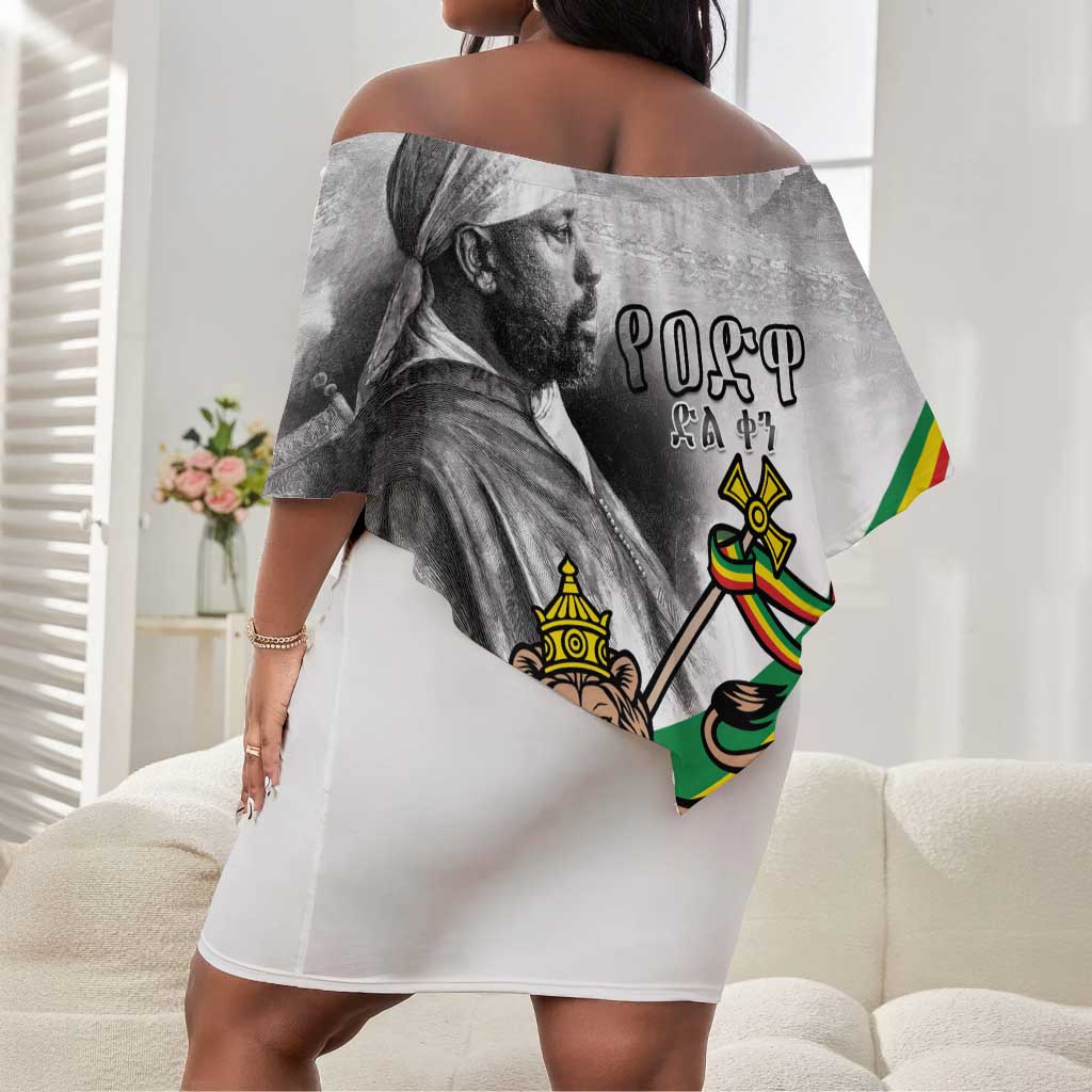 African Victory Menelik II Off Shoulder Short Dress Battle Of Adwa
