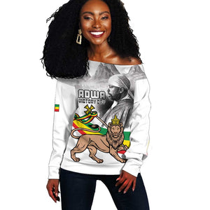 African Victory Menelik II Off Shoulder Sweater Battle Of Adwa