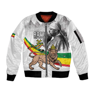 African Victory Menelik II Sleeve Zip Bomber Jacket Battle Of Adwa