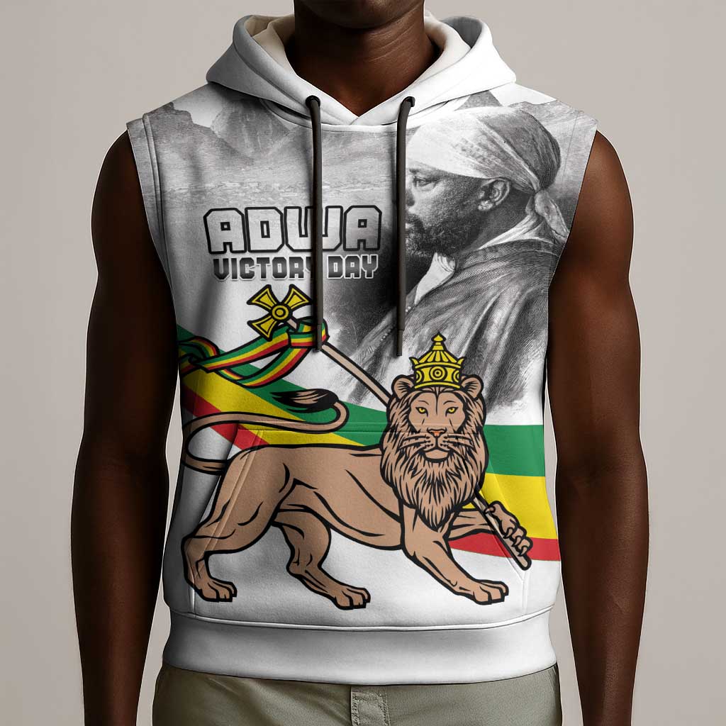 African Victory Menelik II Sleeveless Hoodie Battle Of Adwa - African Pride