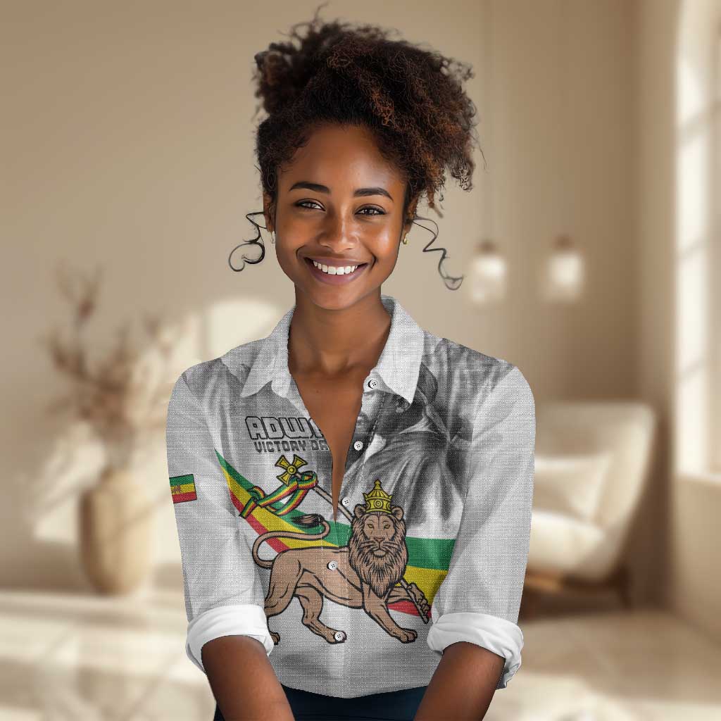 African Victory Menelik II Women Casual Shirt Battle Of Adwa LT15