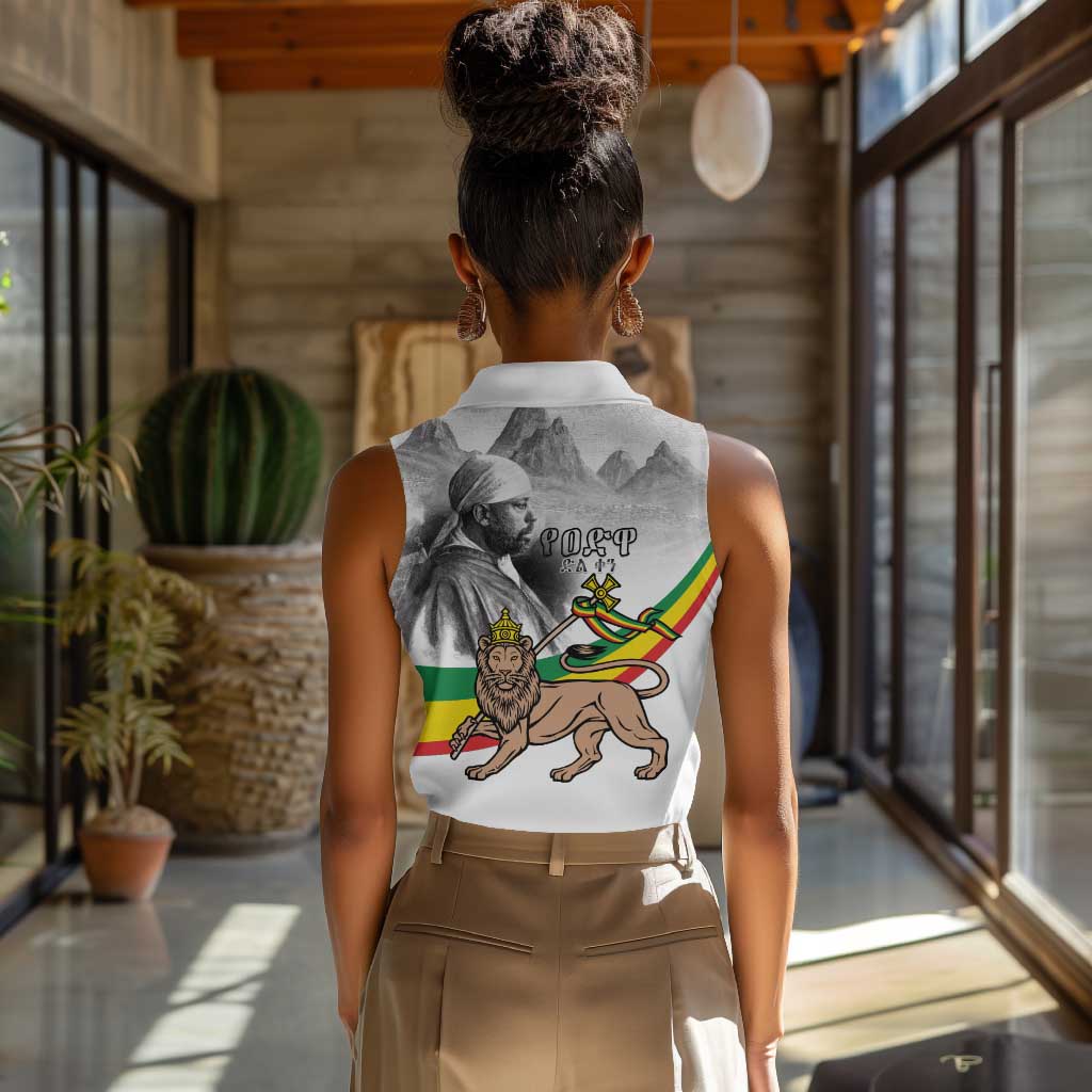 African Victory Menelik II Women Sleeveless Polo Shirt Battle Of Adwa
