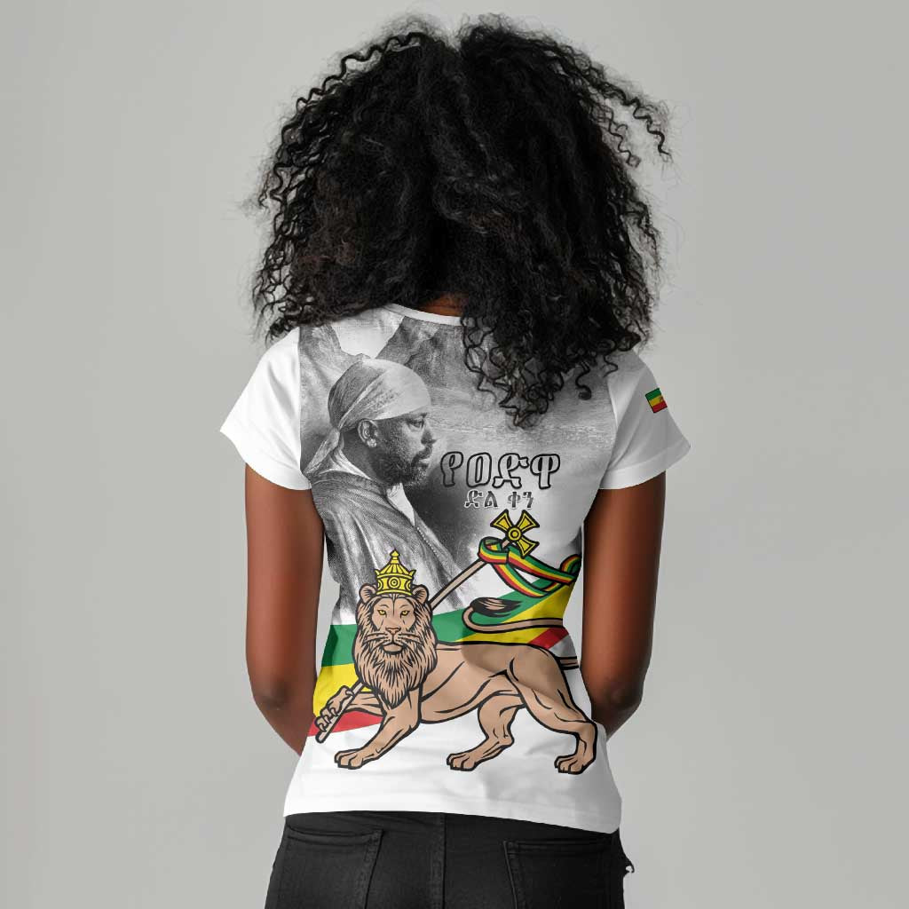 African Victory Menelik II Women V-Neck T-Shirt Battle Of Adwa
