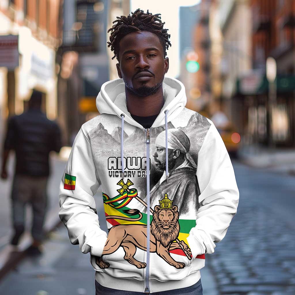 African Victory Menelik II Zip Hoodie Battle Of Adwa