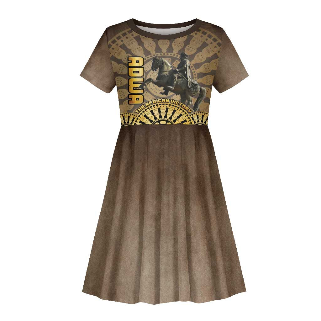 Adwa Victory Day Kid Short Sleeve Dress Adwa Battle Shield - Vintage Style