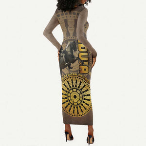 Adwa Victory Day Long Sleeve Bodycon Dress Adwa Battle Shield - Vintage Style LT15