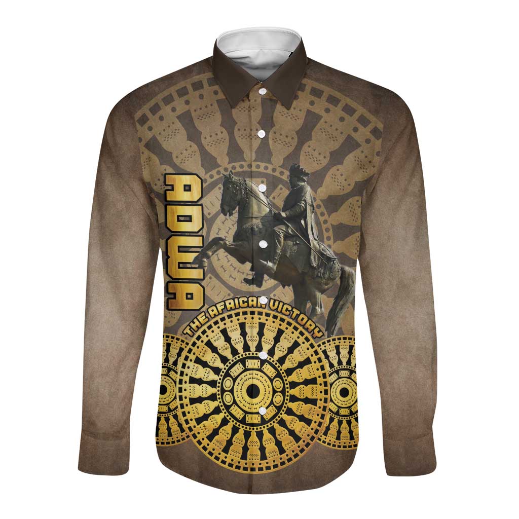 Adwa Victory Day Long Sleeve Button Shirt Adwa Battle Shield - Vintage Style