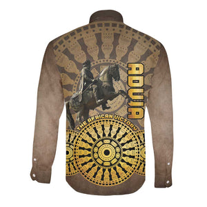 Adwa Victory Day Long Sleeve Button Shirt Adwa Battle Shield - Vintage Style