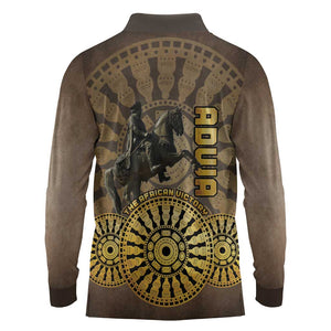 Adwa Victory Day Long Sleeve Polo Shirt Adwa Battle Shield - Vintage Style