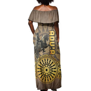 Adwa Victory Day Off Shoulder Maxi Dress Adwa Battle Shield - Vintage Style