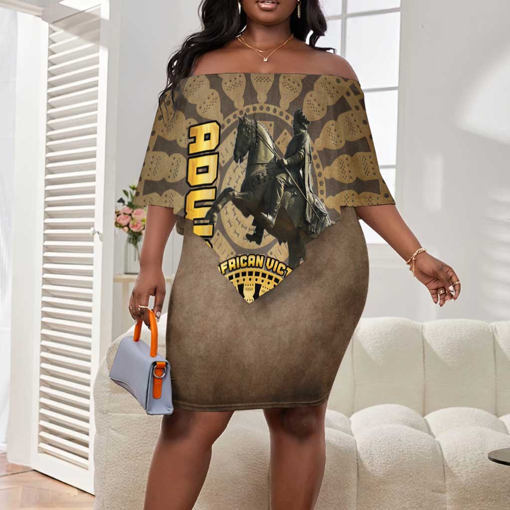 Adwa Victory Day Off Shoulder Short Dress Adwa Battle Shield - Vintage Style