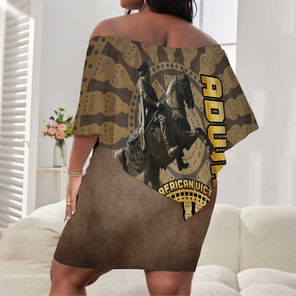 Adwa Victory Day Off Shoulder Short Dress Adwa Battle Shield - Vintage Style