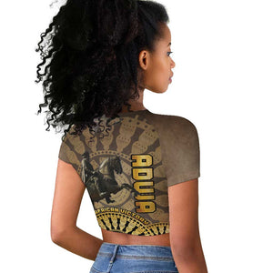 Adwa Victory Day Raglan Cropped T shirt Adwa Battle Shield - Vintage Style