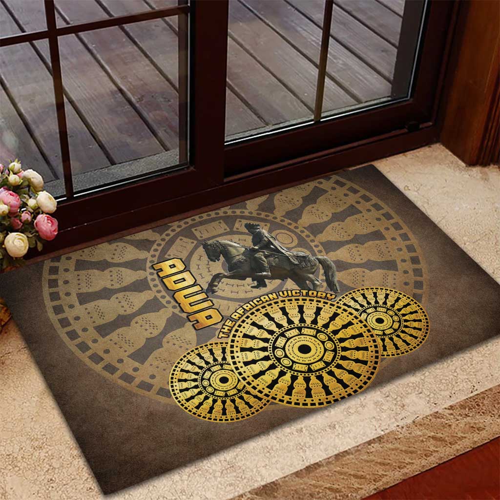 Adwa Victory Day Rubber Doormat Adwa Battle Shield - Vintage Style