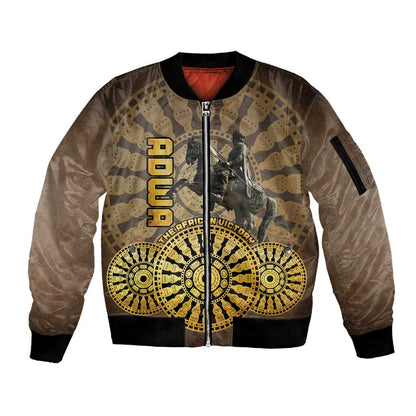 Adwa Victory Day Sleeve Zip Bomber Jacket Adwa Battle Shield - Vintage Style