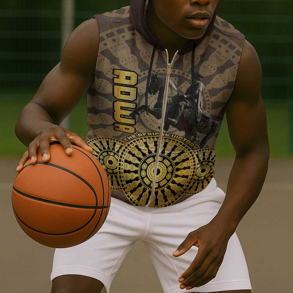 Adwa Victory Day Sleeveless Zip Hoodie Adwa Battle Shield - Vintage Style - African Pride