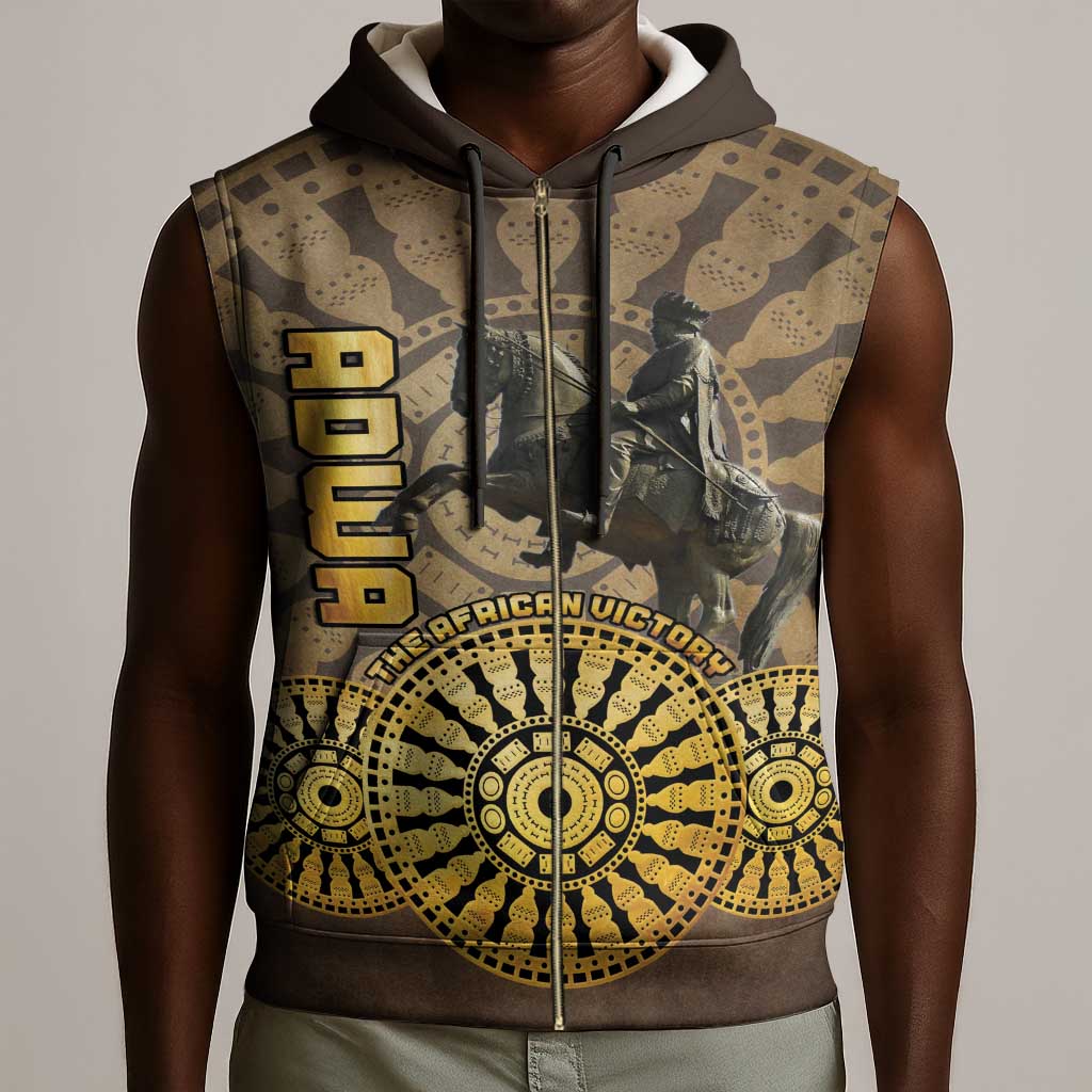 Adwa Victory Day Sleeveless Zip Hoodie Adwa Battle Shield - Vintage Style - African Pride